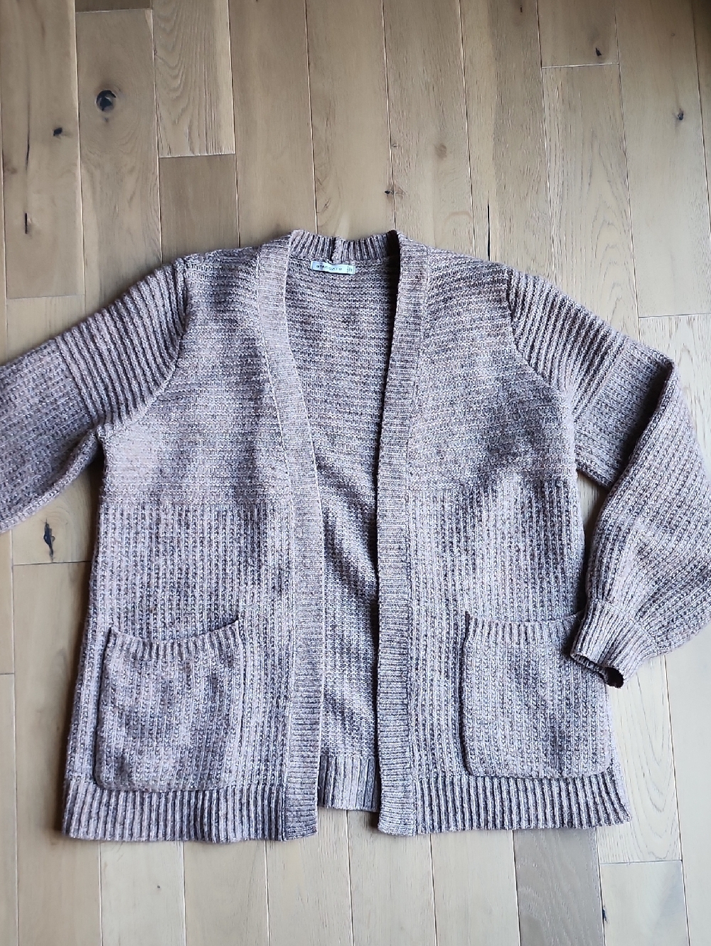 Cozy Open-Front Women's Cardigan Sweater in Light Taupe